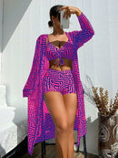 Conjunto Biquíni com Kimono Geométrico