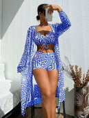 Conjunto Biquíni com Kimono Geométrico