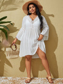 Saída de Praia Plus Size com Manga Longa