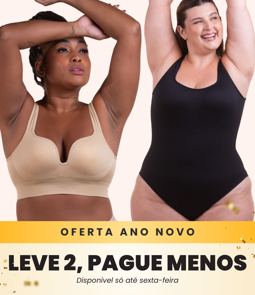 Sutiã Push Up + Body Shaper Canelado - Combo Irresistível
