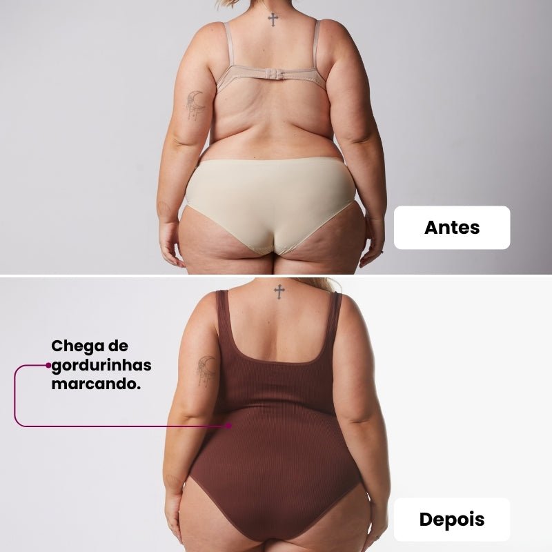 Sutiã Push Up + Body Shaper Canelado - Combo Irresistível