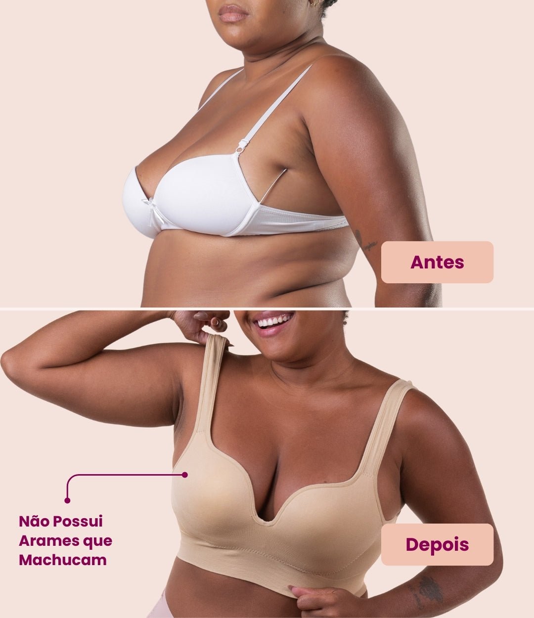 Sutiã Efeito Push Up - Empina os Seios Sem Arames Que Machucam